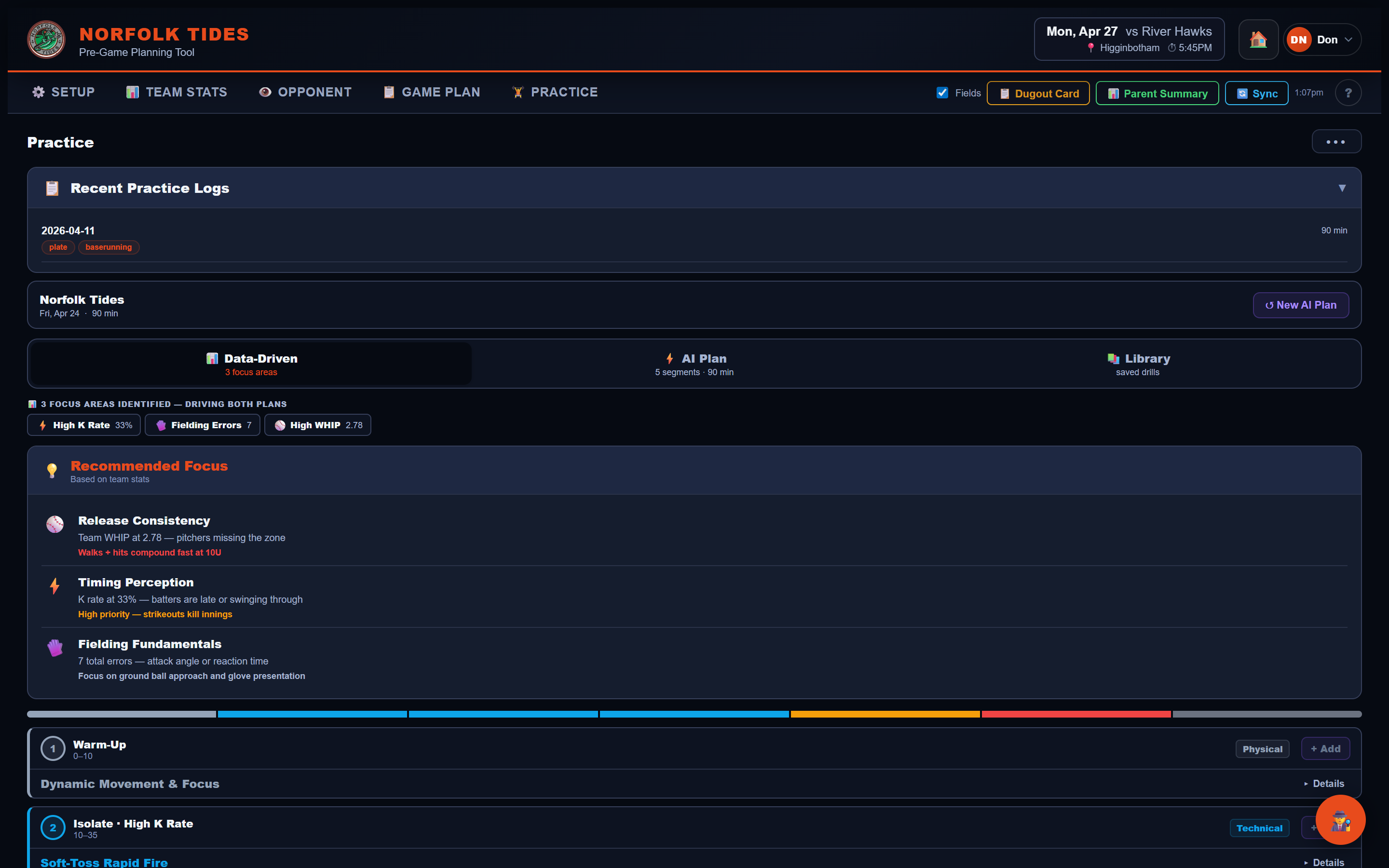 AI Practice Planner